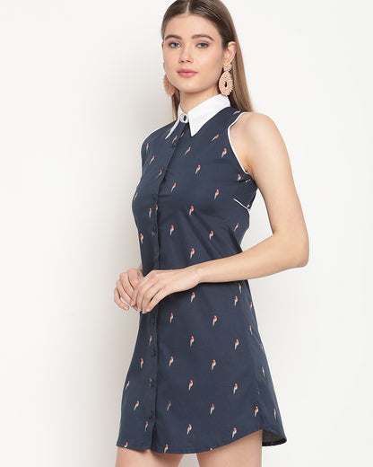 Blue Bird mini shirt dress