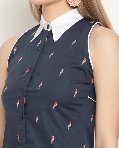 Blue Bird mini shirt dress