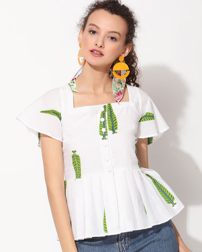 Leafy tunic shirt