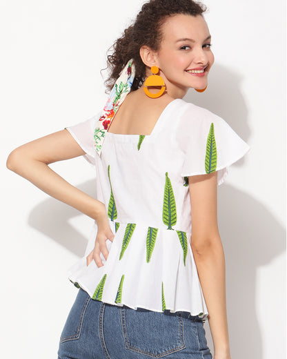 Leafy tunic shirt