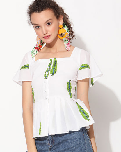 Leafy tunic shirt